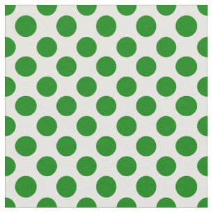 Tissu Pois verts sur Motif blanc
