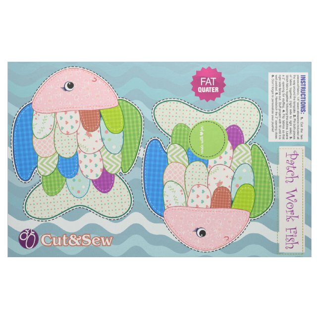 Tissu Poisson à écaille coupé et à coudre - Poisson do-i (Fat Quarter)