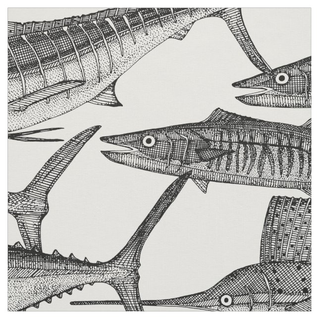 Tissu poisson atlantique noir (Échantillon)