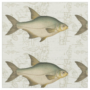 Tissu Poisson d'eau douce sur la carte