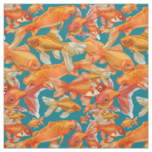 Tissu Poisson d'or
