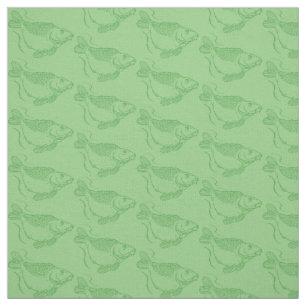 Tissu Poisson en carpe Imprimer Kaki Pêche verte