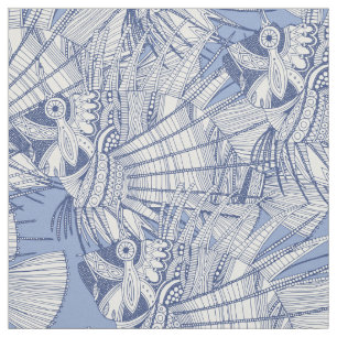 Tissu poisson mirage bleu