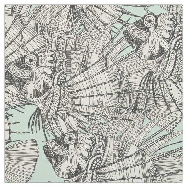 Tissu poisson mirage turquoise (Échantillon)