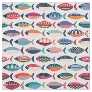 Tissu poisson rétro rose