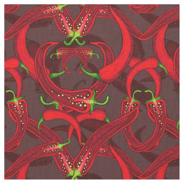 Tissu poivrons rouges avec  (Fermer)