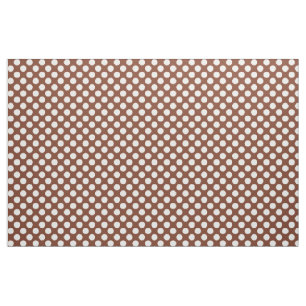 Tissu Poka point blanc et terre cuite