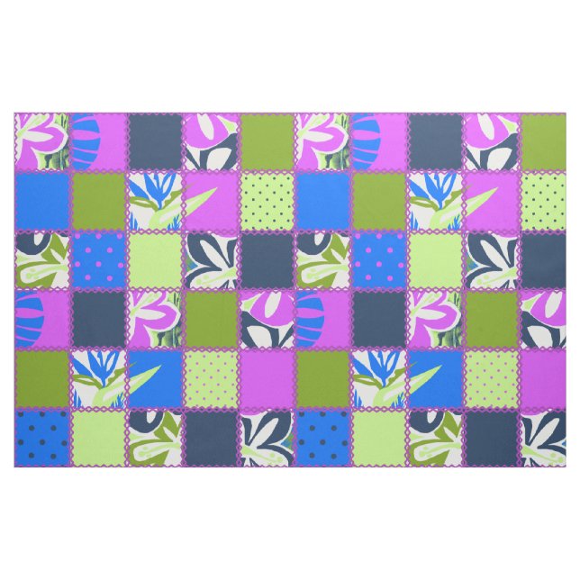 Tissu Pokii Hawaiian Floral et Patchwork de points (Fat Quarter)