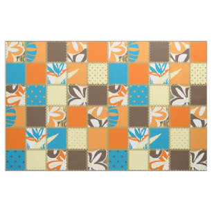 Tissu Pokii Hawaiian Floral et Patchwork de points