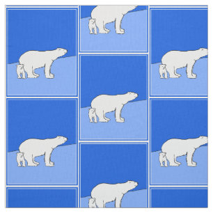 Tissu Polar Bear Mom and Cub Peinture - Wildlife Art