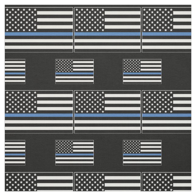 Tissu Police Mince Blue Line Officier du drapeau américa (Échantillon)