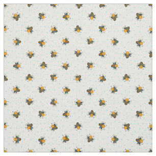 Tissu Polka Dot Honey Bees Antique Blanche