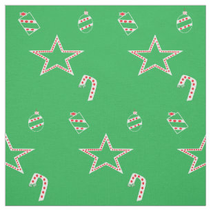 Tissu Polka Dot Tissus de Noël verts