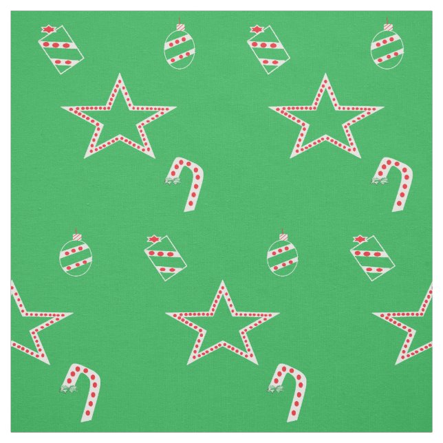 Tissu Polka Dot Tissus de Noël verts (Échantillon)