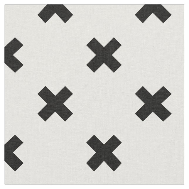 Tissu Polka noire croise sur blanc (Fermer)