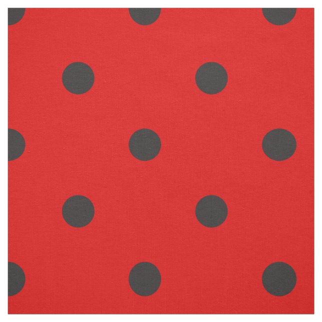 Tissu Polka noire rouge flamenco espagnole (Échantillon)