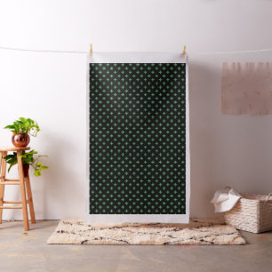Tissu Polka verte croise sur noir