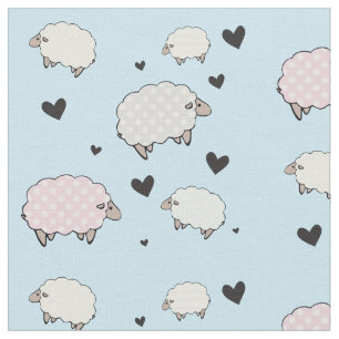Tissu Polkadot Pastel Sheep