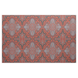 Tissu "Pomegranat tranché" formes organiques motif bohèm