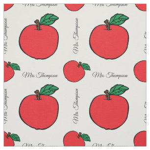Tissu Pomme Rouge avec Nom de l'Enseignant au Yard