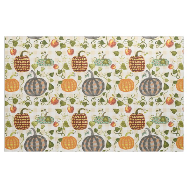 Tissu Pommes Citrouilles Plantées À L'Automne Sur En vic (Fat Quarter)