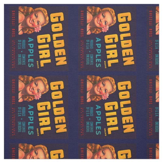 Tissu Pommes de fille d'or (Échantillon)