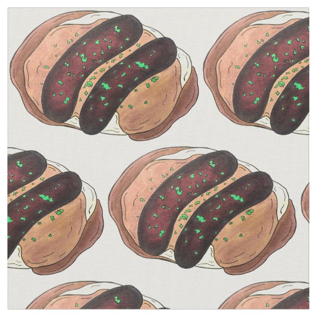 Tissu Pommes de terre à base de saucisses et de courges  (Fermer)