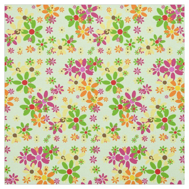 Tissu Pop art Flowers seamless pattern + your ideas (Échantillon)