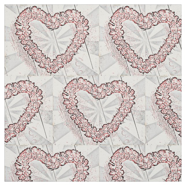 Tissu Pop Art Heart Wreath (Échantillon)