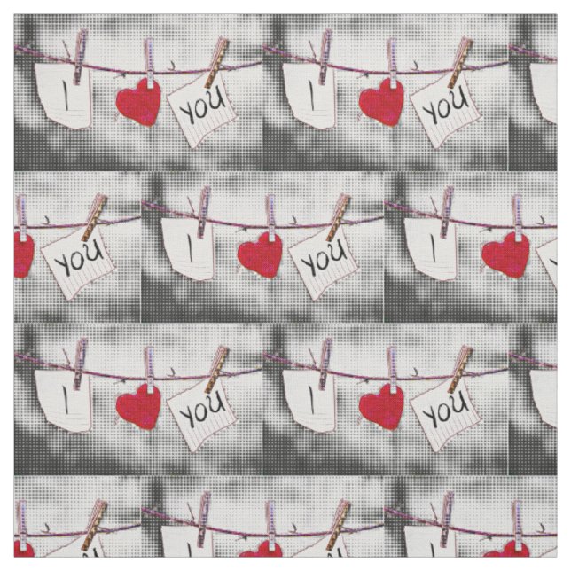 Tissu Pop Art I Love You (Échantillon)