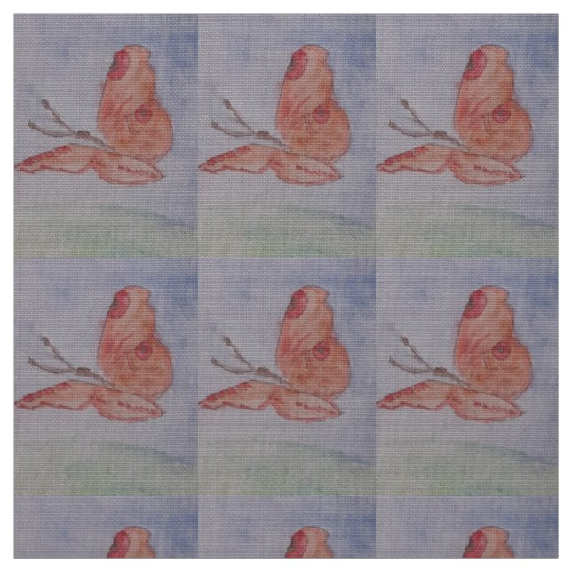 Tissu Popeline en Polyester à Motif Papillon (Échantillon)
