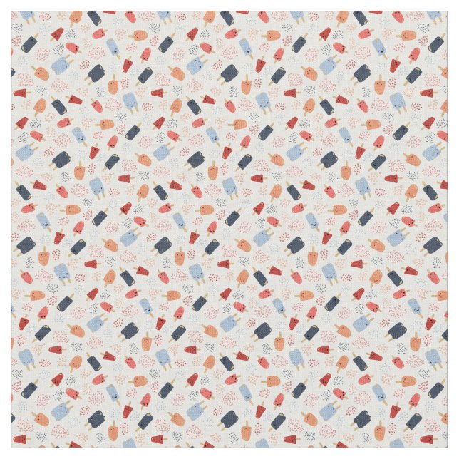 Tissu Popsicles et Confetti de la fête du dessin animé (Fermer)