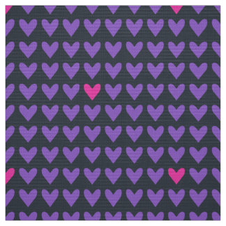 Tissu POPSTAR - Coeurs valentine violet et rose chaud
