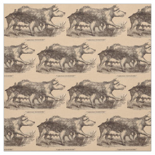 Tissu Porcs du 19ème siècle de poster de animal de fer