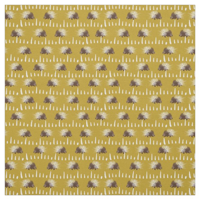 Tissu Porcupine dorée Brown et moutarde (Échantillon)