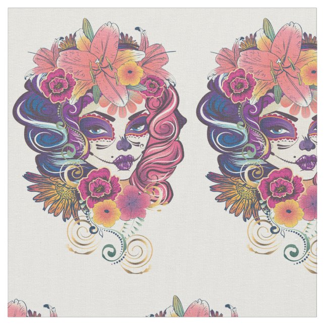 Tissu Portrait d'une couronne de fleurs (Fermer)