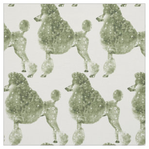 Tissu Posh Olive Green Poodle Fabric