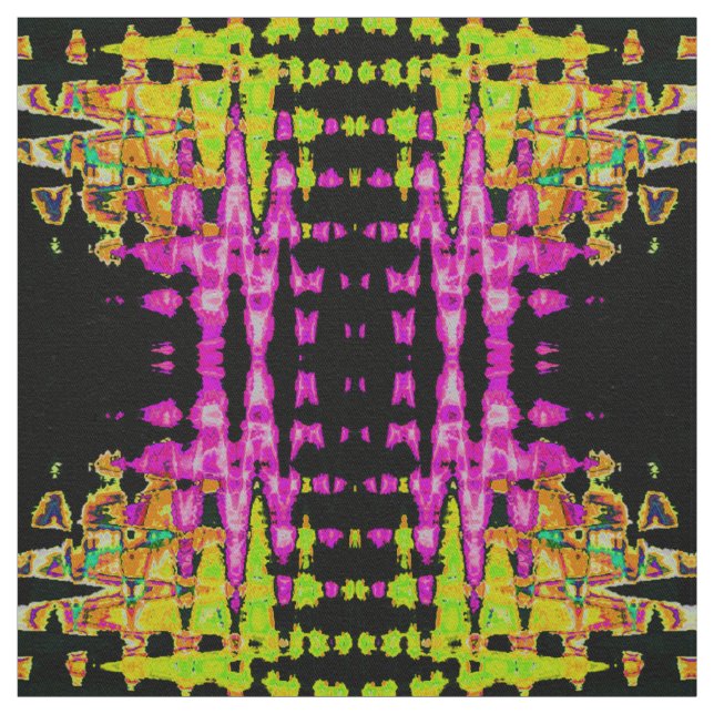 Tissu Poster d'art Abstrait Neon Glitch Imprimer (Échantillon)