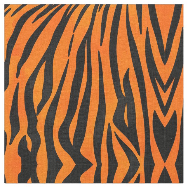Tissu Poster de animal de bandes de tigres noirs orange  (Fermer)