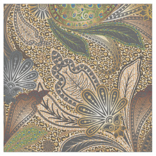 Tissu Poster de animal d'or Paisley