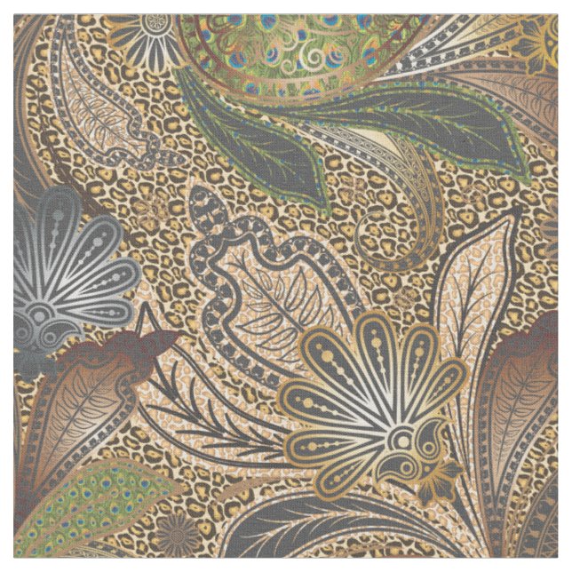 Tissu Poster de animal d'or Paisley (Fermer)