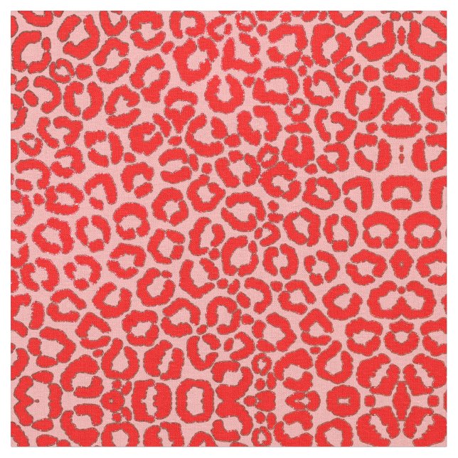 Tissu Poster de animal léopard rouge moderne (Fermer)