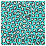 Tissu Poster de animal moderne Cyan Blue Leopard