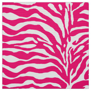 Tissu Poster de animal sauvage, zèbre à Fuchsia rose e