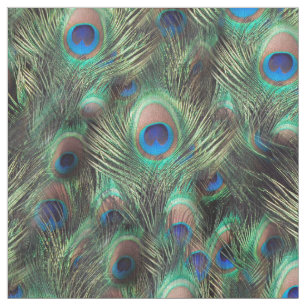 Tissu Poster de animal vert-bleu de belle plume de paon