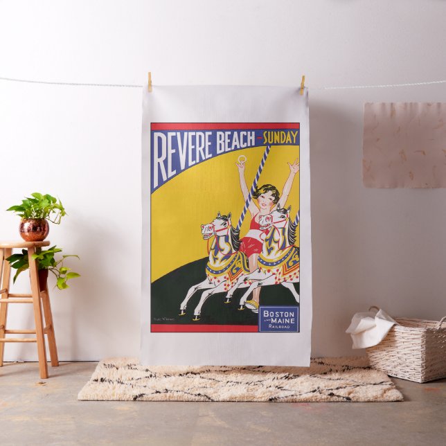Tissu Poster nostalgique du Carrousel de la plage de Rev (In Situ)