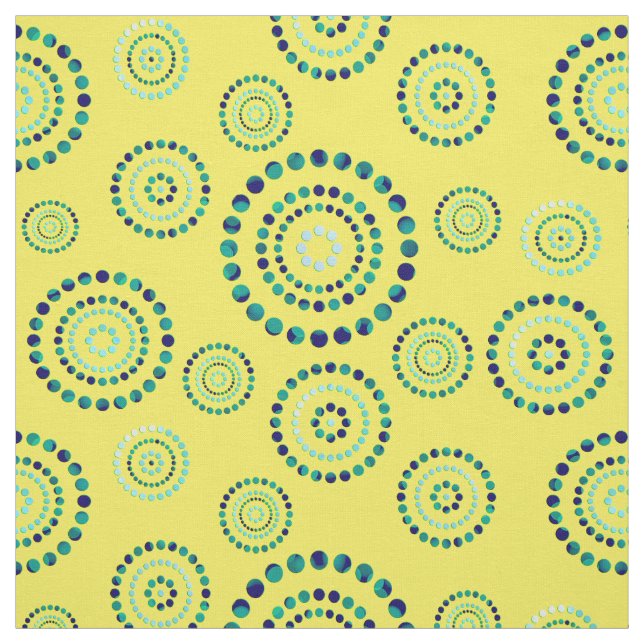 Tissu Pots Circle Power Flowers + votre backgr. (Échantillon)