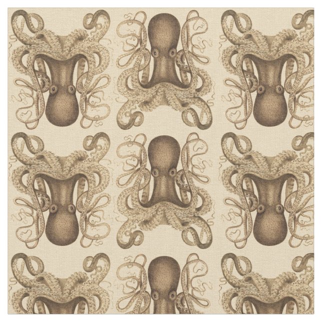 Tissu Poulpe Marmoratus (brun) (Fermer)
