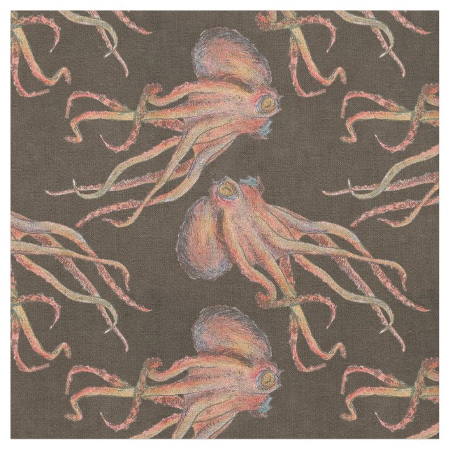 Tissu Poulpe rouge (Fermer)