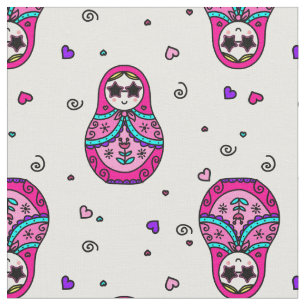 Tissu poupée russe rose kawaii